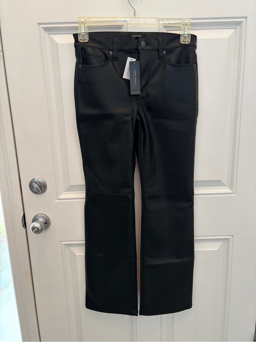 Banana Republic Black Wide-Leg Coated Jeans
